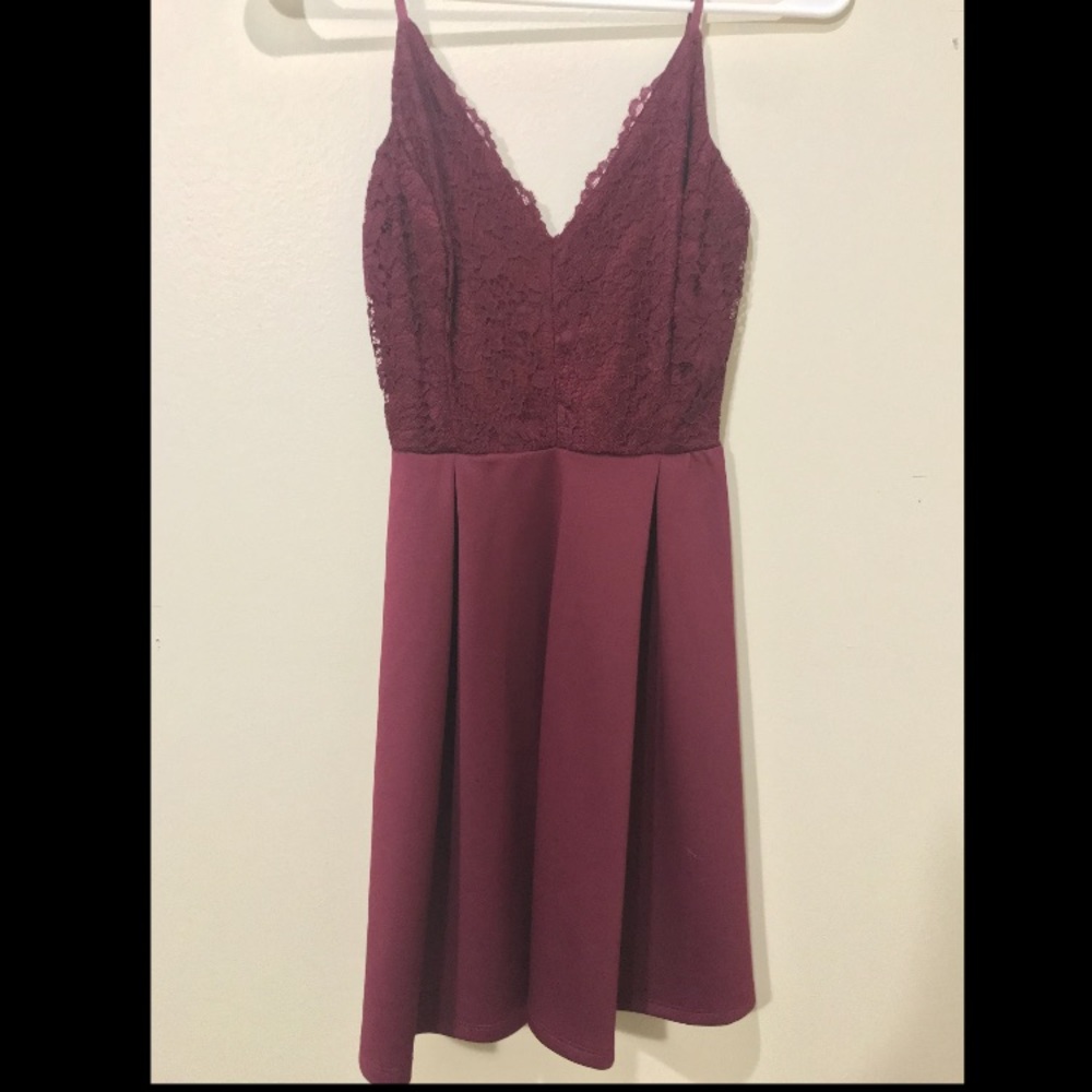 Maroon formal mini dress